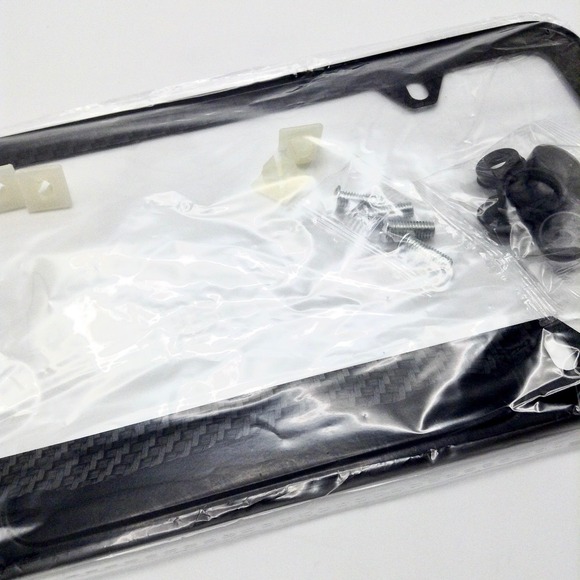 Mazda Black License Plate Frame Carbon Fiber Style‎ with Hardware New in Package - Picture 10 of 13
